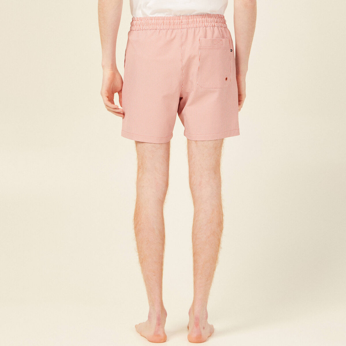 Short de bain marron cognac homme