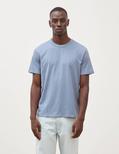 T-shirt en coton manches courtes bleu gris homme
