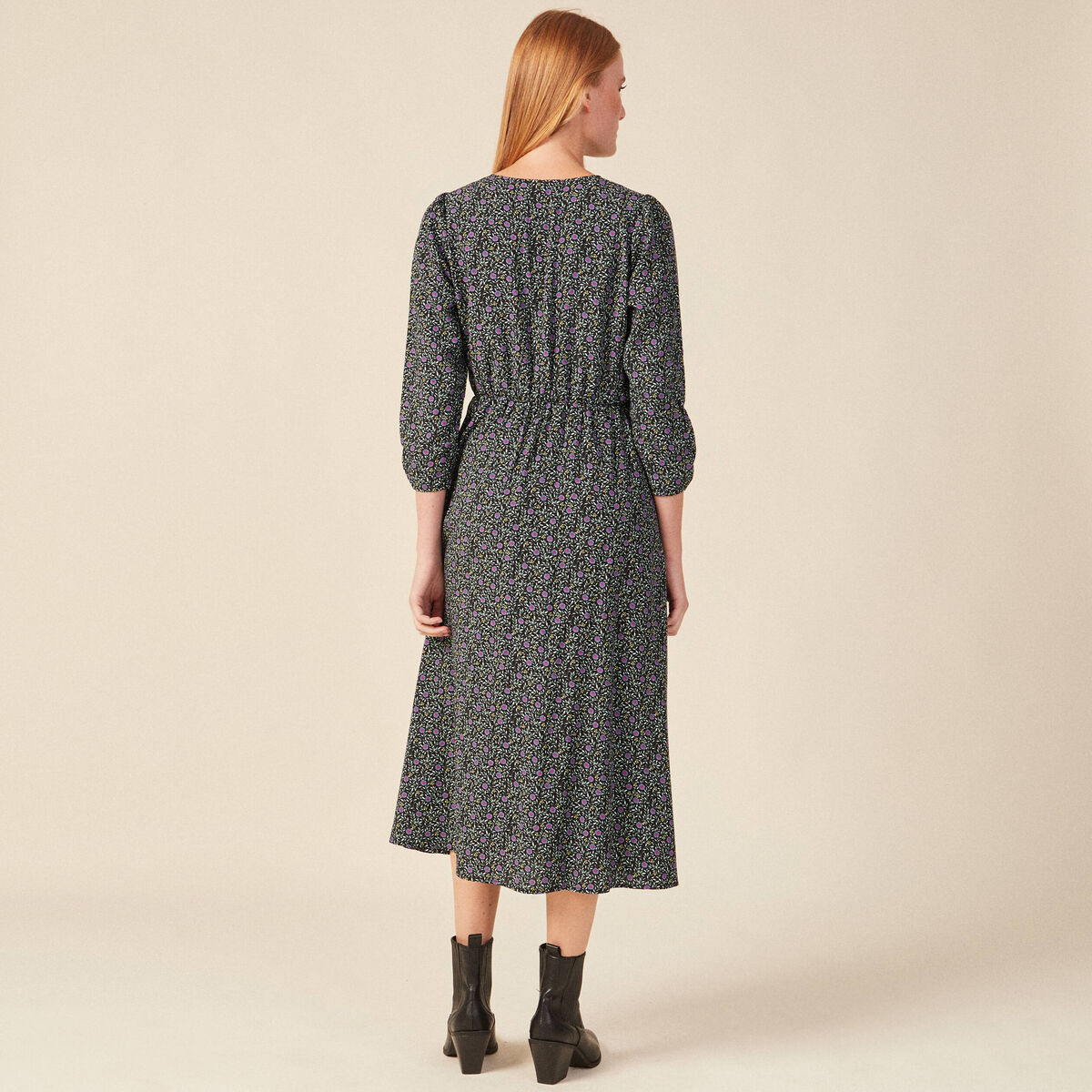 Robe longue éco-responsable noir femme