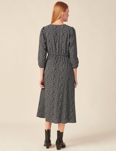 Robe longue éco-responsable noir femme