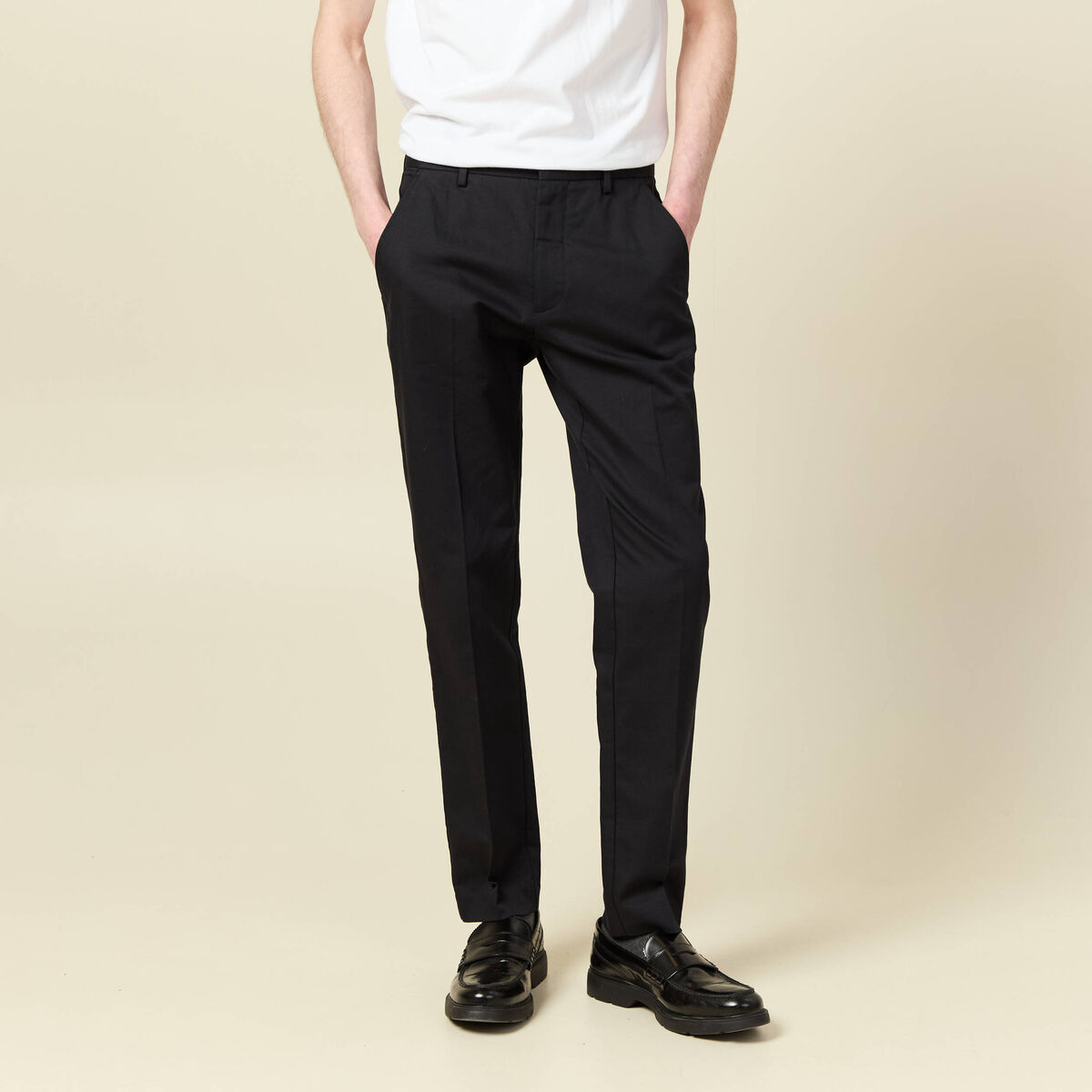 Pantalon chino noir homme