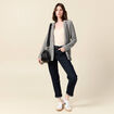 Gilet manches 3/4 ecru femme