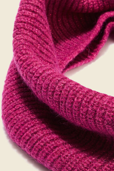 Snood tricoté rose fushia femme