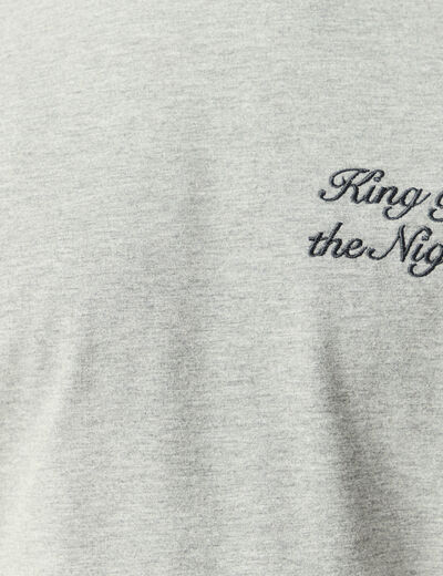 Pyjama haut et bas gris fonc&eacute; homme