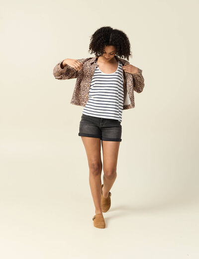 Blouson boutonné camel femme