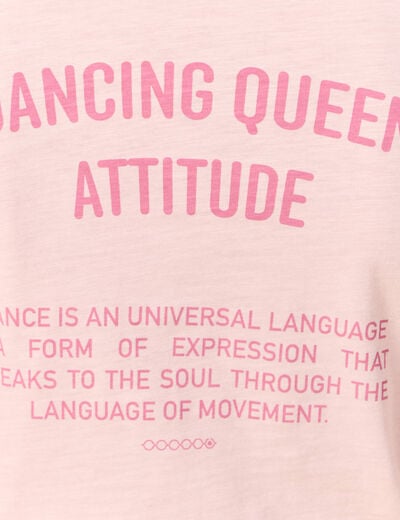 T-shirt en coton manches courtes rose pastel femme