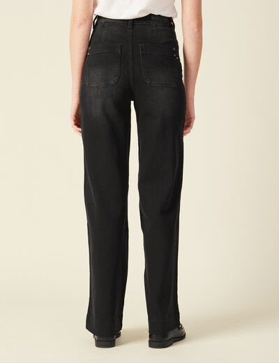 Jeans flare taille haute denim noir femme