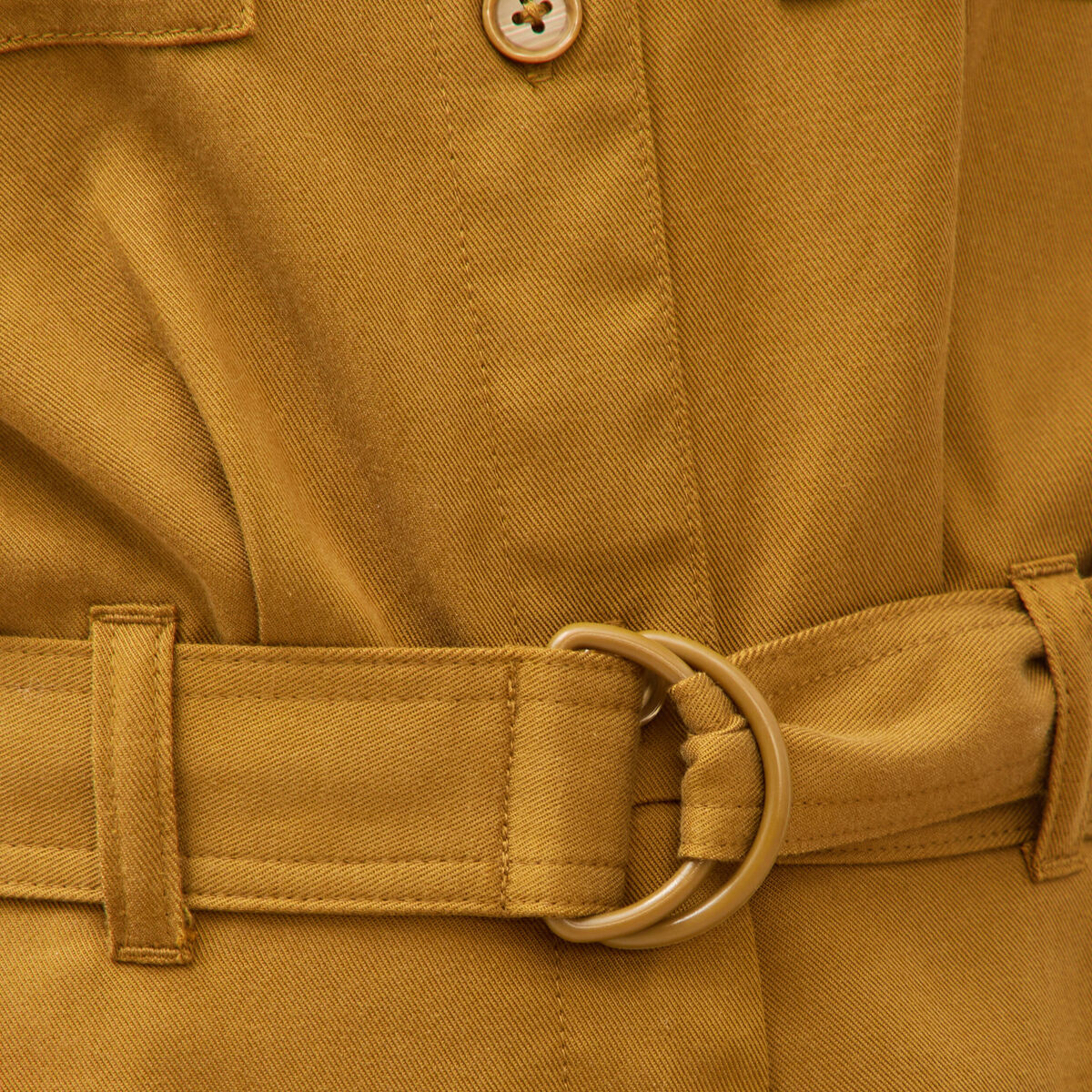 Combinaison salopette col am&eacute;ricain vert olive femme