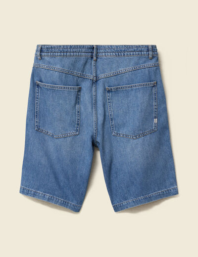 Bermuda denim en coton denim stone homme
