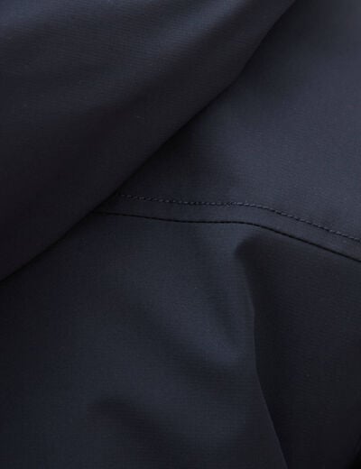 Parka coupe r&eacute;guli&egrave;re &agrave; capuche bleu marine homme