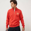 Sweat col camionneur manches longues orange fonc&eacute; homme