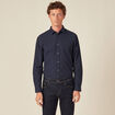 Chemise cintr&eacute;e manches longues bleu fonc&eacute; homme