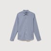 Chemise col am&eacute;ricain manches longues bleu gris homme