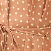 Robe fluide col v manches courtes marron clair femme