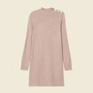 Robe pull droite col montant taupe femme