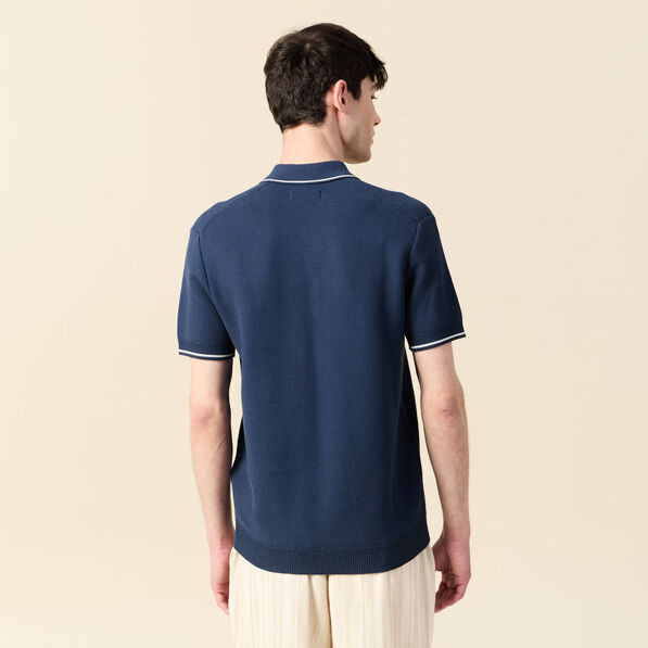 Polo manches courtes bleu foncé homme