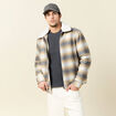 Blouson zippé col aviateur gris foncé homme