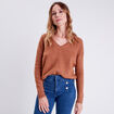 Pull manches longues marron clair femme