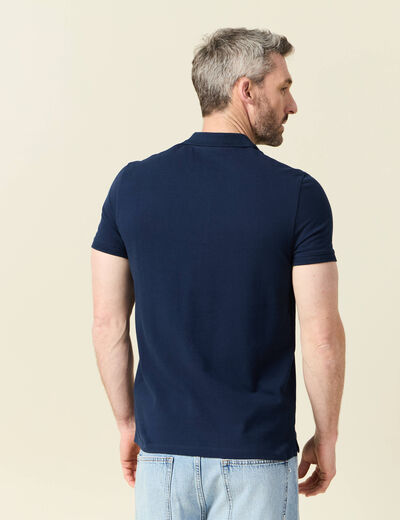 Polo manches courtes bleu marine homme