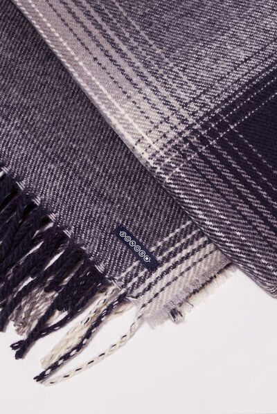 Écharpe avec franges noir homme
