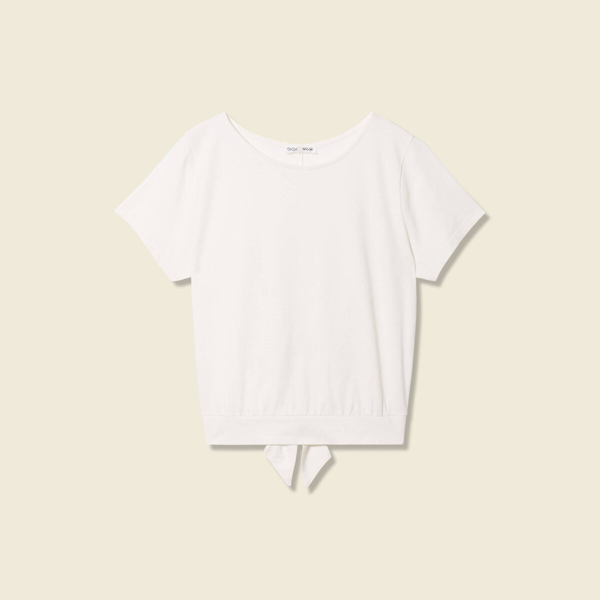 T-shirt manches courtes creme femme