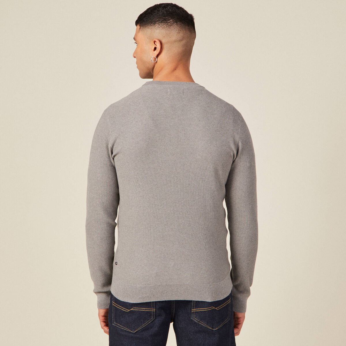 Pull éco-responsable gris homme