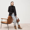 Jeans girlfriend 5 poches denim snow bleu femme