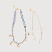 Collier avec cha&icirc;ne bleu ciel femme