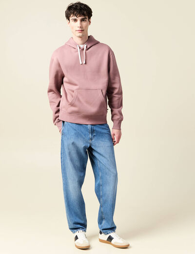 Sweat à capuche vieux rose homme