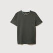 T-shirt droit col rond manches courtes vert fonc&eacute; homme