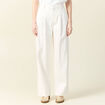 Jeans large à pinces denim blanc femme