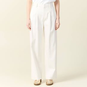 Jeans large à pinces denim blanc femme