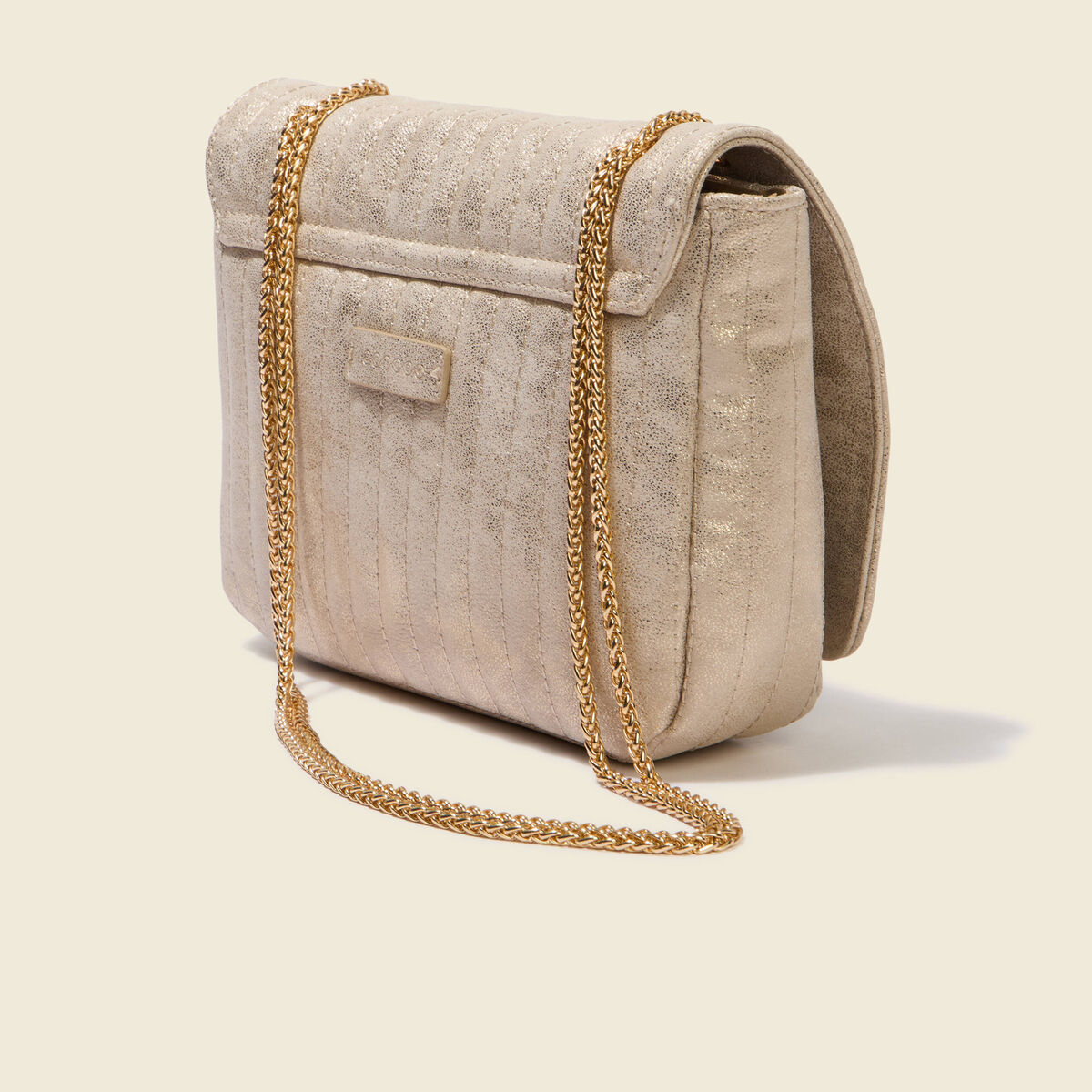 Sac bandouli&egrave;re avec doublure couleur or femme