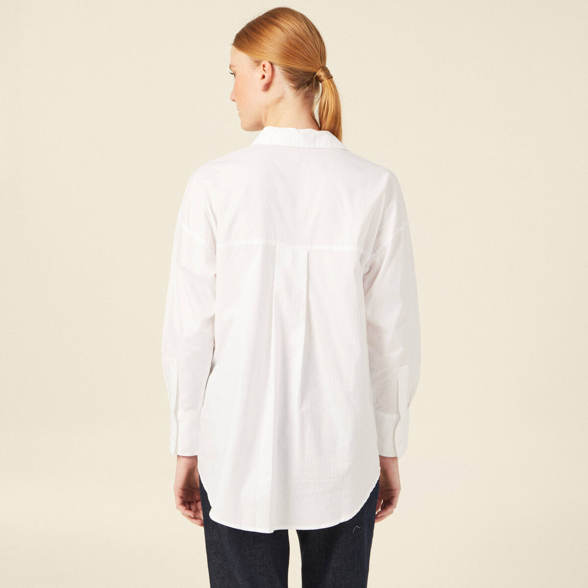 Chemise manches longues blanc femme