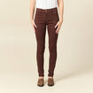 Pantalon skinny push-up taille standard marron fonc&eacute; femme