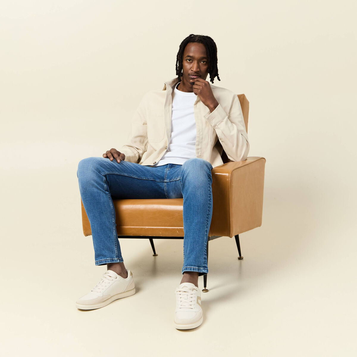 Jeans slim longueur 32 denim stone homme