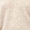 Pull col v manches longues creme femme