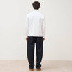 Polo droit manches longues blanc homme