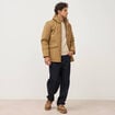 Parka longue droite &agrave; capuche vert kaki homme