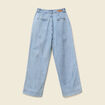Jeans large denim bleach femme