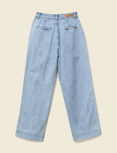 Jeans large denim bleach femme