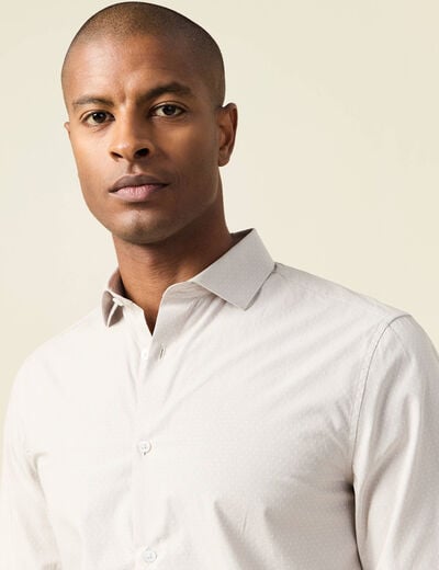 Chemise manches longues beige homme
