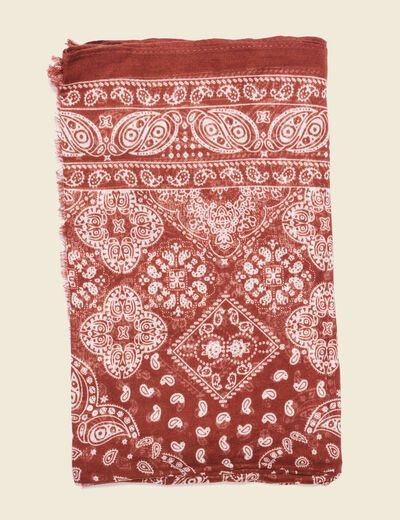 Foulard marron cognac homme