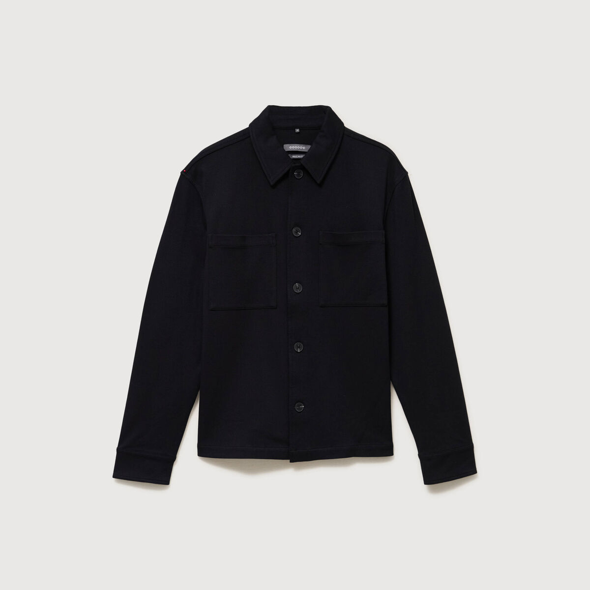Surchemise manches longues col am&eacute;ricain noir homme