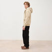Sweat manches longues zipp&eacute; beige homme