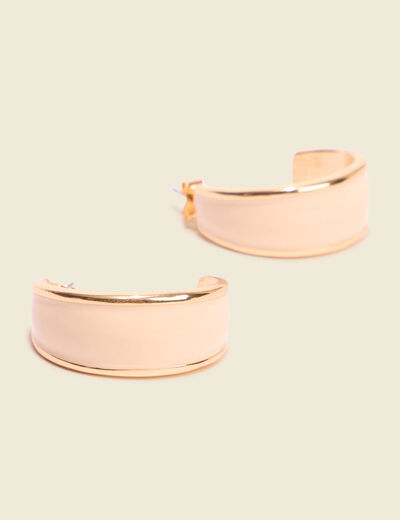 Boucles d'oreilles créoles ecru femme