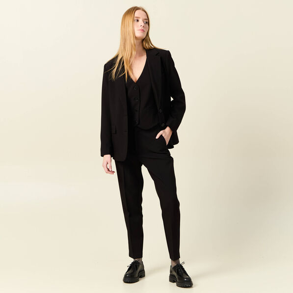 veston sans manches ajuste noir femme Veston sans manches ajusté noir femme