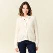 Gilet manches longues creme femme