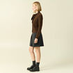 Pull col rond manches longues marron fonc&eacute; femme