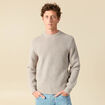 Pull manches longues gris clair homme